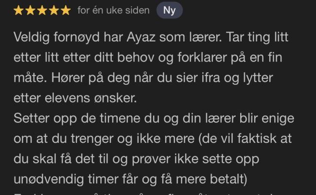Tilbakemelding fra elev